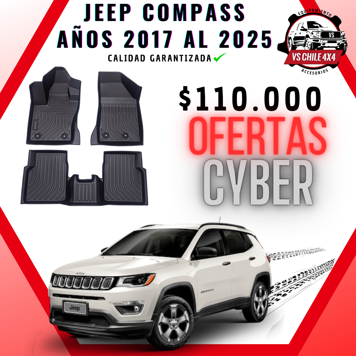 Pisos Calce Perfecto JEEP Compass 2017 al 2025