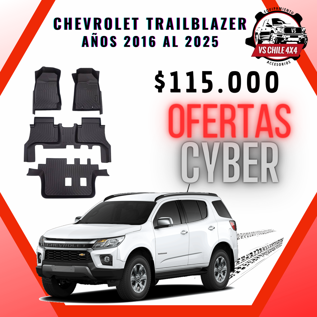 Pisos Calce Perfecto CHEVROLET TRAILBLAZER años 2016 al 2025