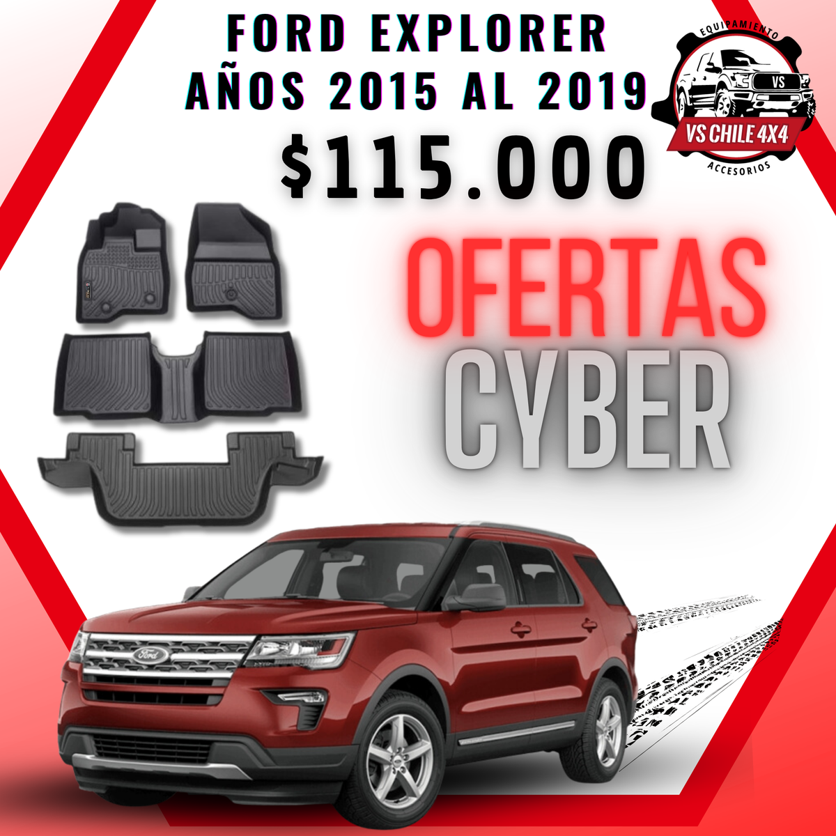 Pisos Calce Perfecto FORD EXPLORER años 2015 al 2019