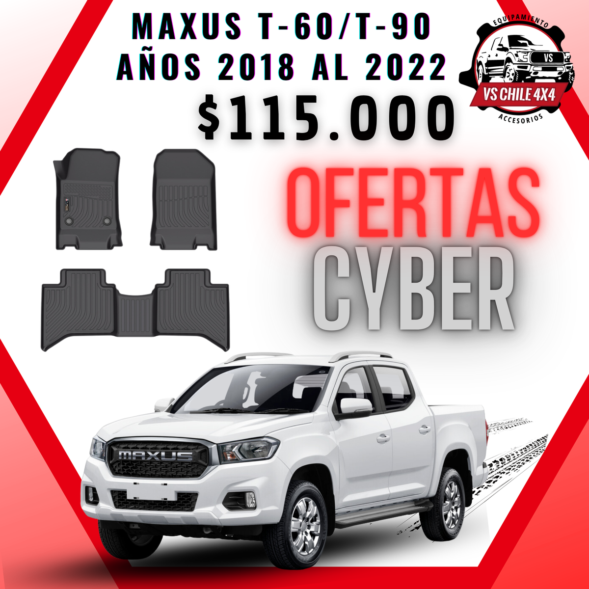 Pisos Calce Perfecto Maxus T60 / T90 Doble Cabina (2018 - 2022)