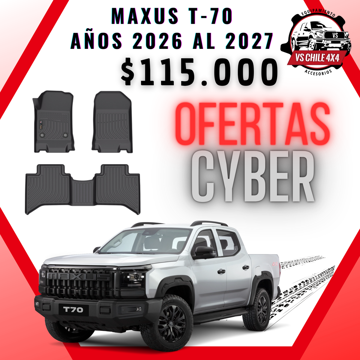 Pisos Calce Perfecto Maxus T70 / T-70 (años 2026 - 2027)