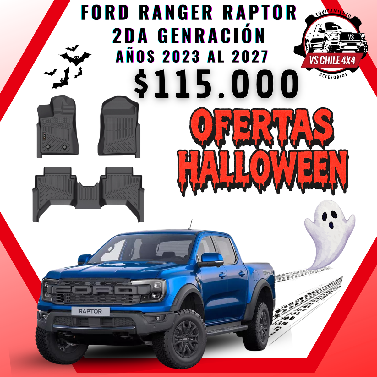Pisos Calce Perfecto Ford Ranger Raptor 2da Gen (2023 - 2027)