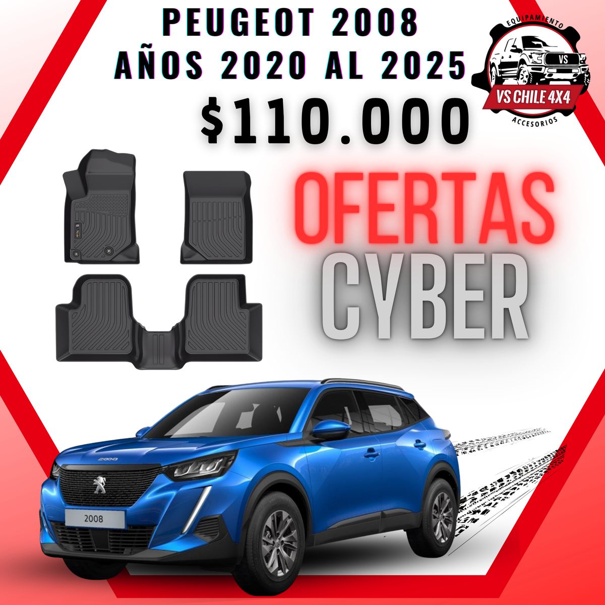 Pisos Calce Perfecto PEUGEOT 2008 años 2020 al 2025