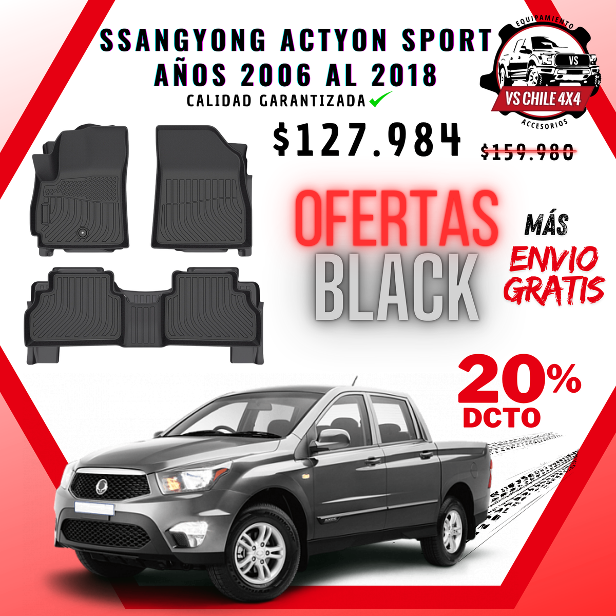 Pisos Calce Perfecto SsangYong Actyon Sport 2006 al 2018