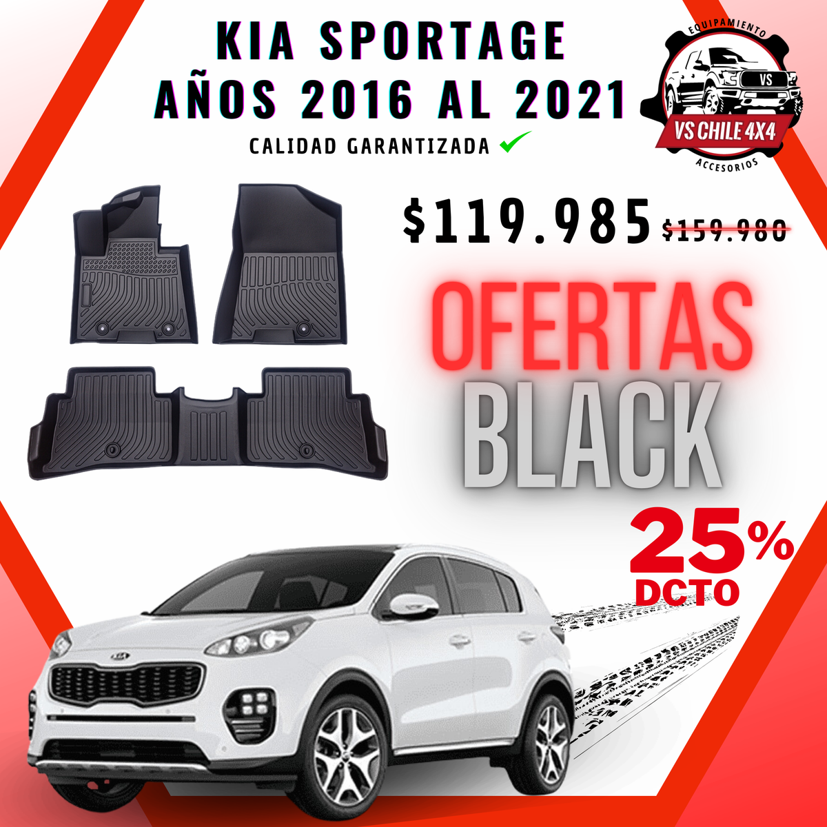 Pisos Calce Perfecto Kia Sportage (2016 al 2021)