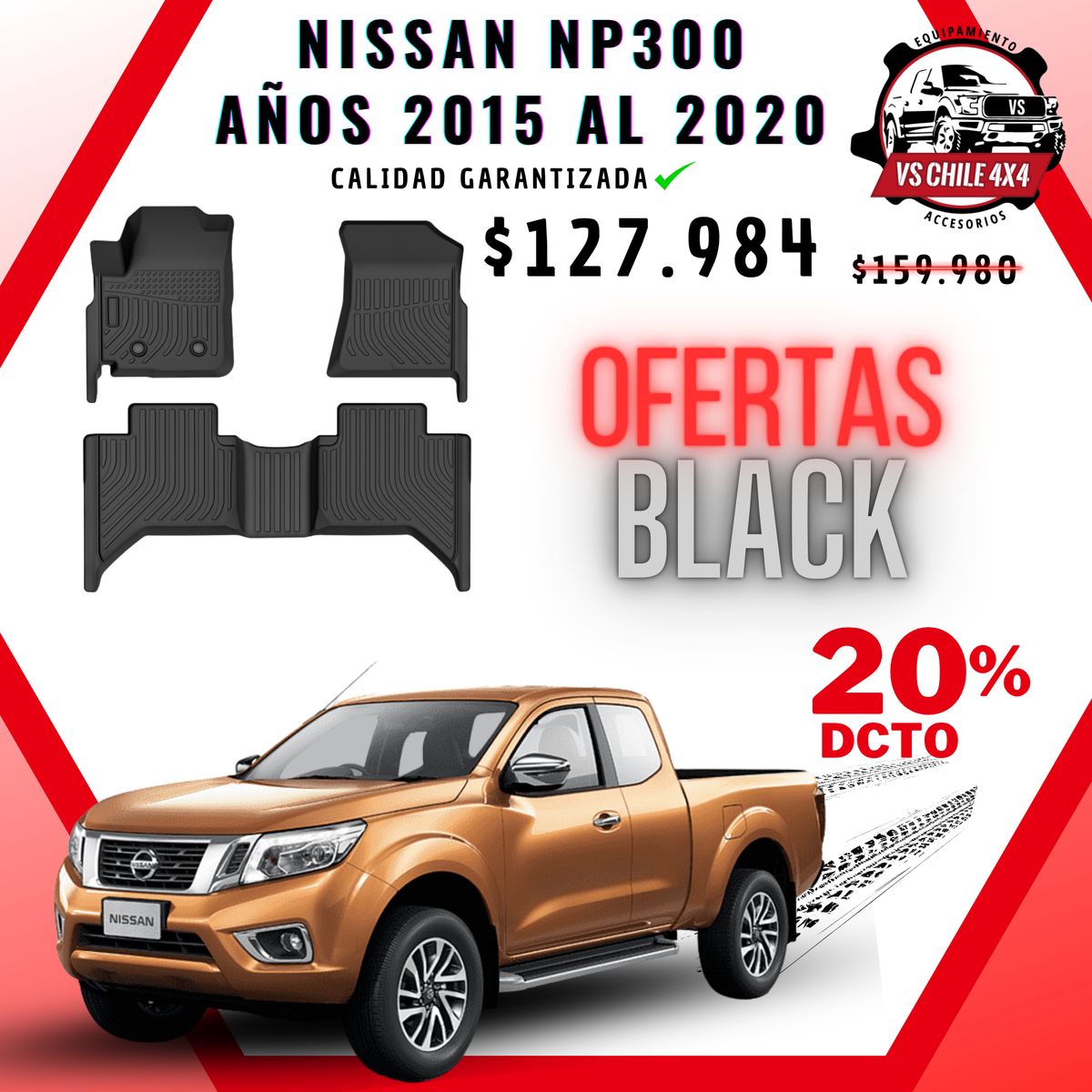 Pisos Calce Perfecto NISSAN NP300 años 2015 al 2020