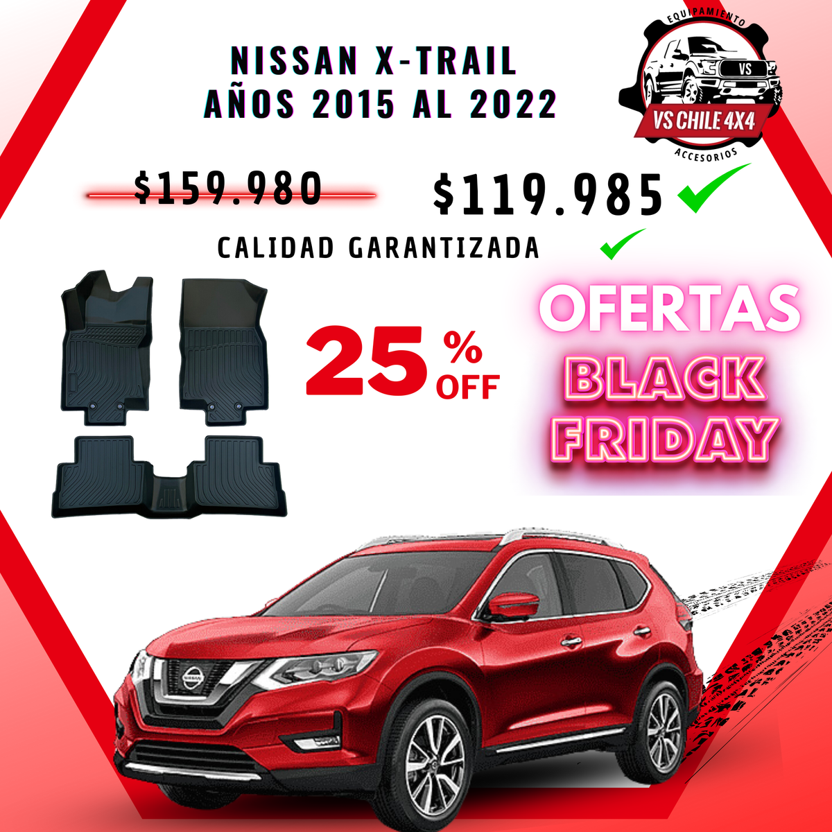 Pisos Calce Perfecto NISSAN XTRAIL X-TRAIL años 2015 al 2022