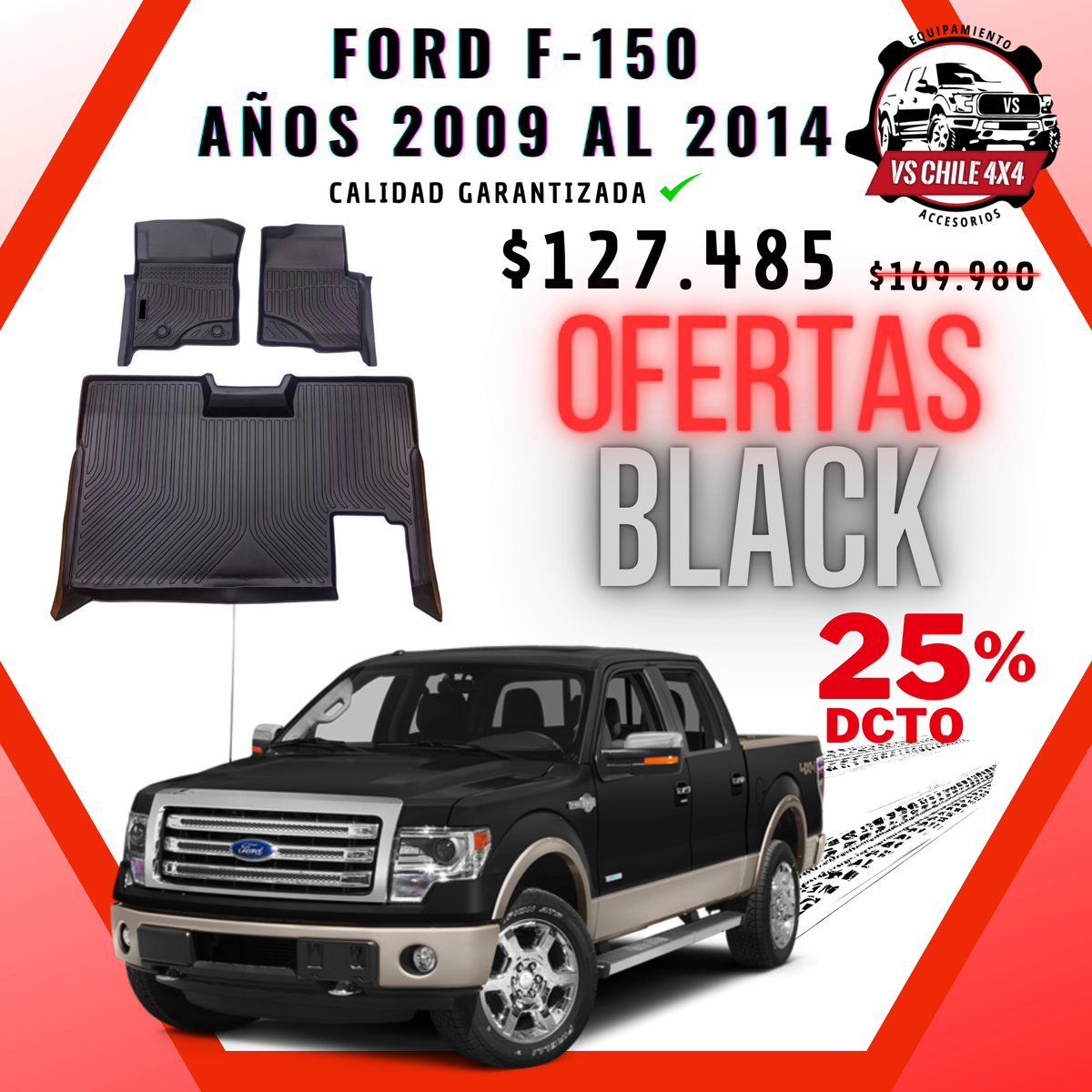 Pisos Calce Perfecto Ford F150 Doble Cabina (2009 - 2014)