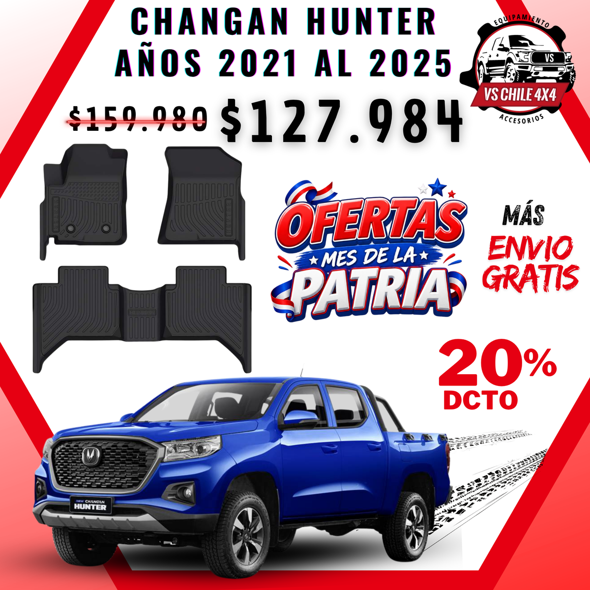 Pisos Calce Perfecto Changan Hunter años 2021 al 2025