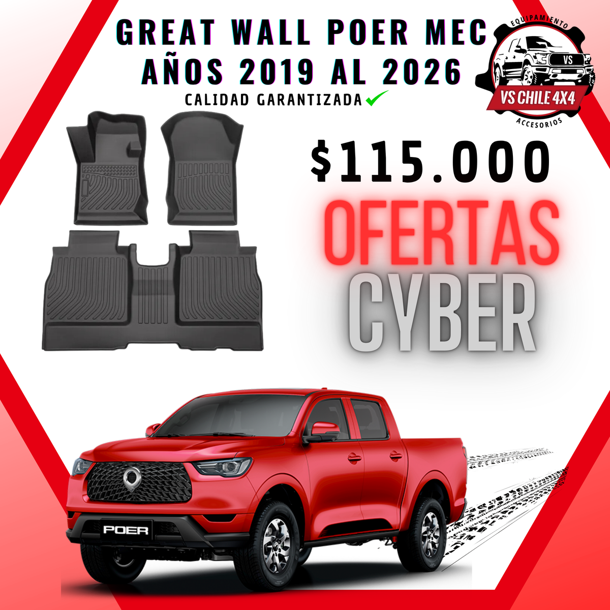 Pisos calce perfecto Great Wall Poer Transmisión Mecánica AÑOS 2019 AL 2026