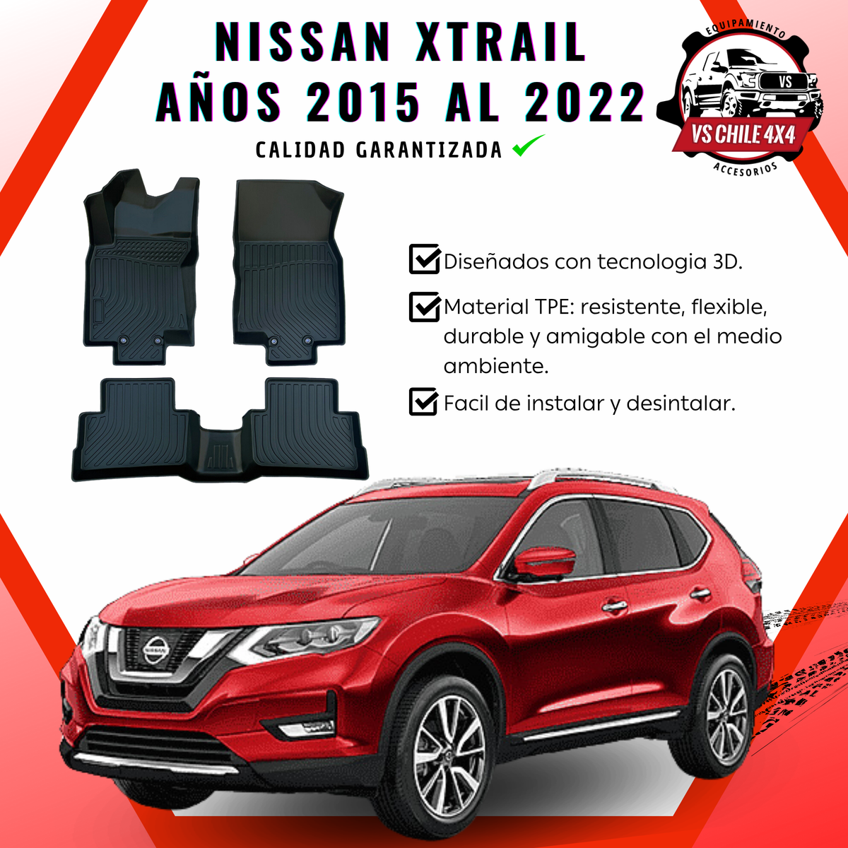 Pisos Calce Perfecto NISSAN XTRAIL X-TRAIL años 2015 al 2022