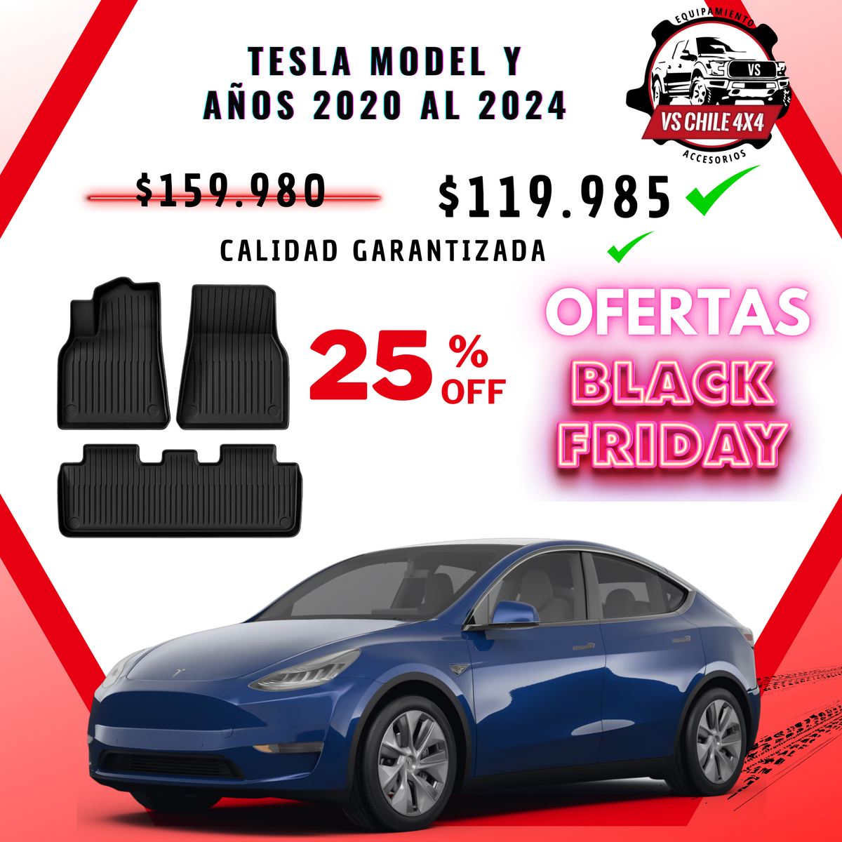 Pisos Calce Perfecto Tesla Model Y (2020 - 2024)