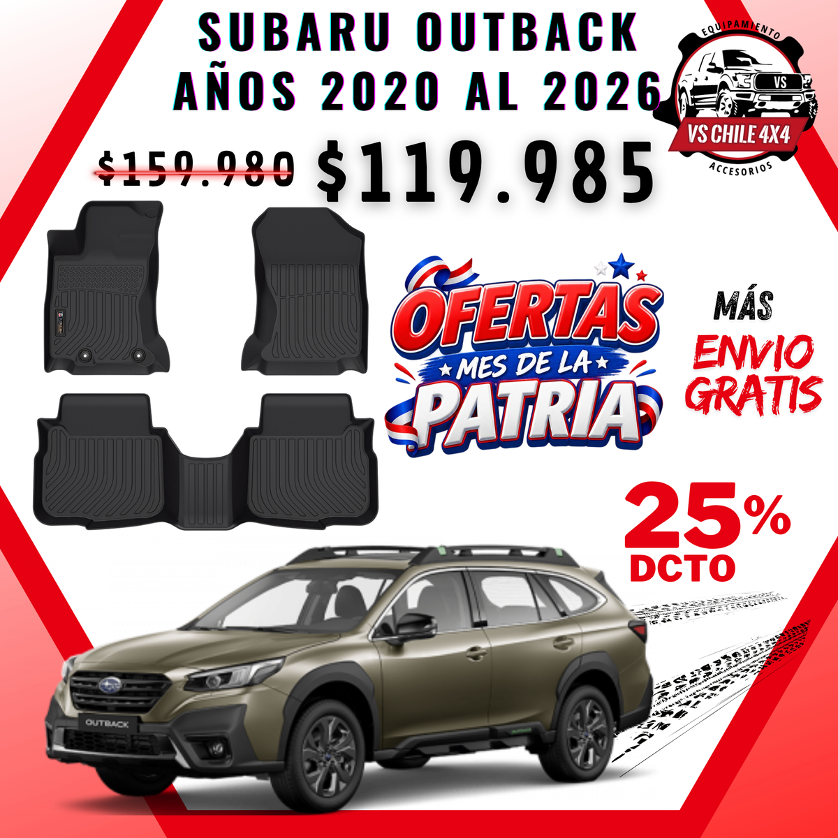 Pisos Calce Perfecto Subaru Outback 2020 al 2026