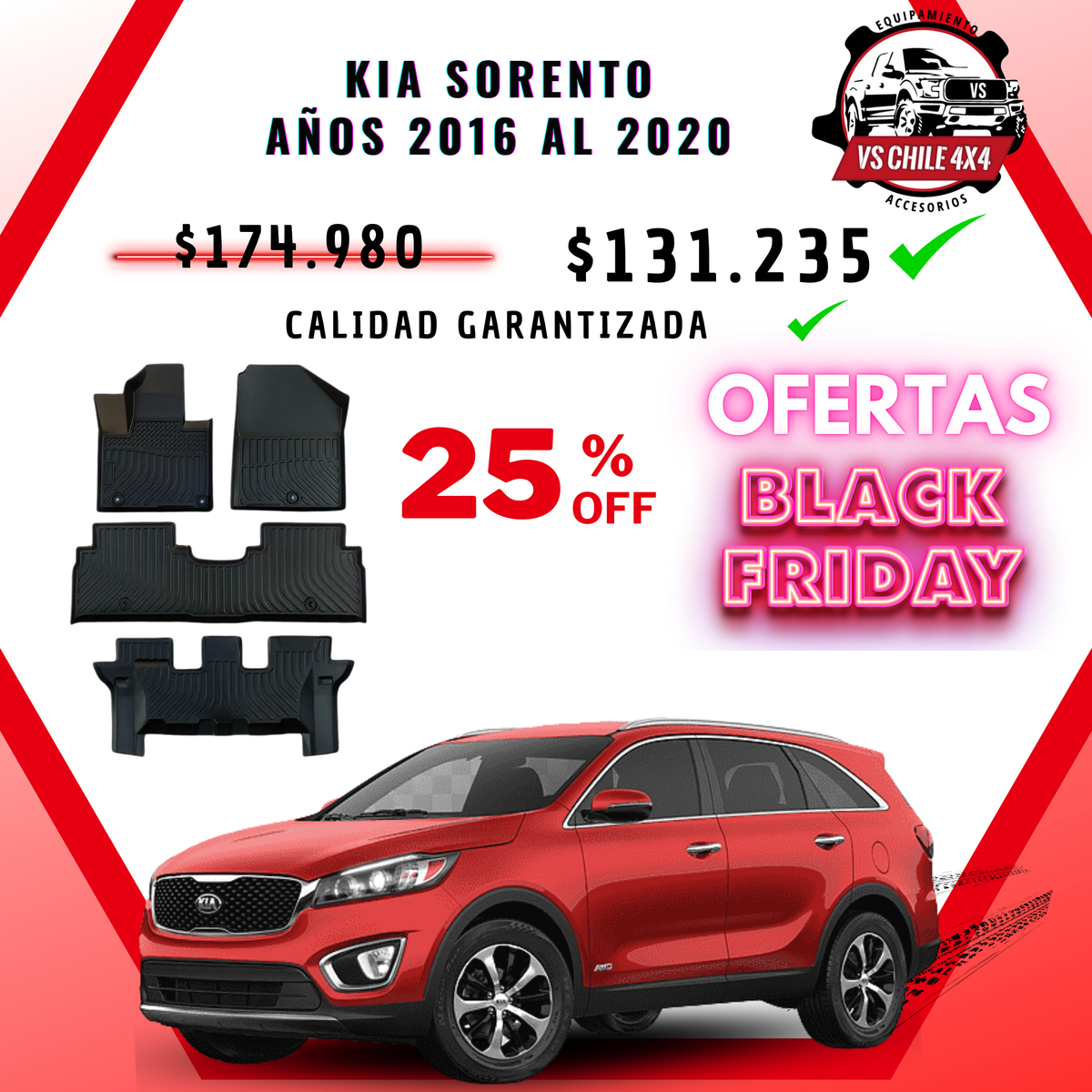 Pisos Calce Perfecto Kia Sorento (2016 - 2020)