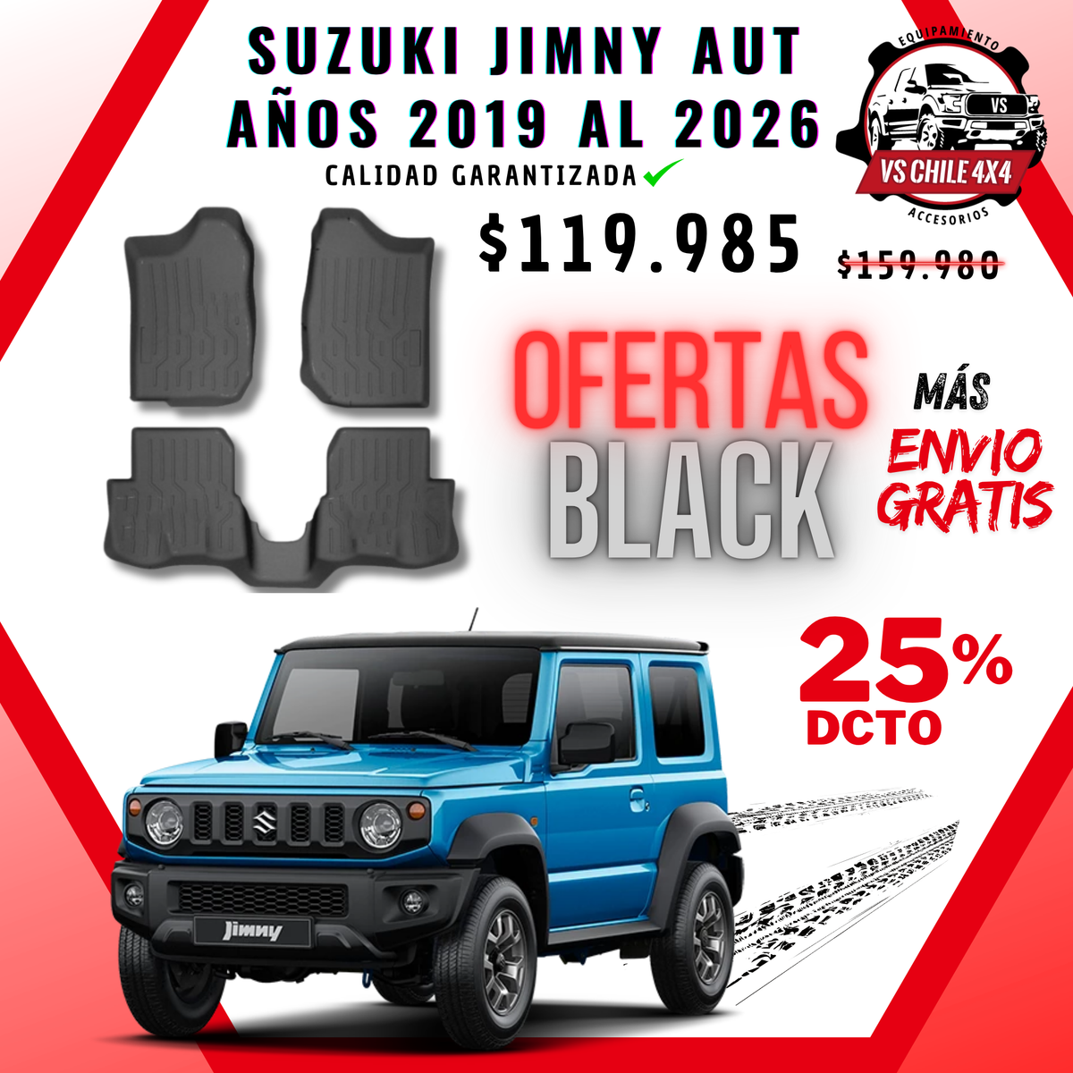 Pisos Calce Perfecto Suzuki Jimny Automatico 3 Puertas 2019 al 2026