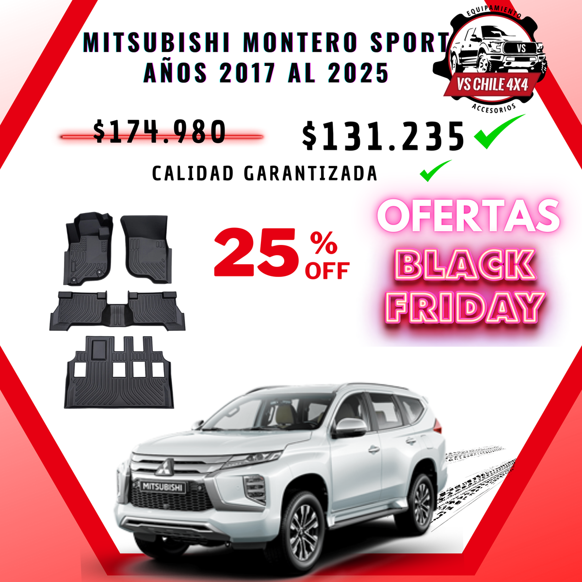 Pisos Calce Perfecto Mitsubishi Montero Sport (2017 - 2025)