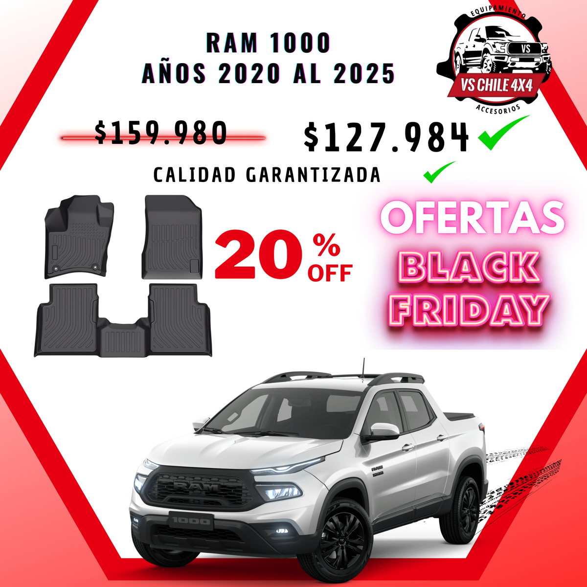 Pisos Calce Perfecto RAM 1000 (2020 - 2025)