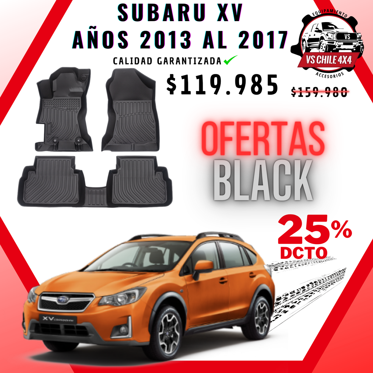 Pisos Calce Perfecto Subaru XV 2013 al 2017