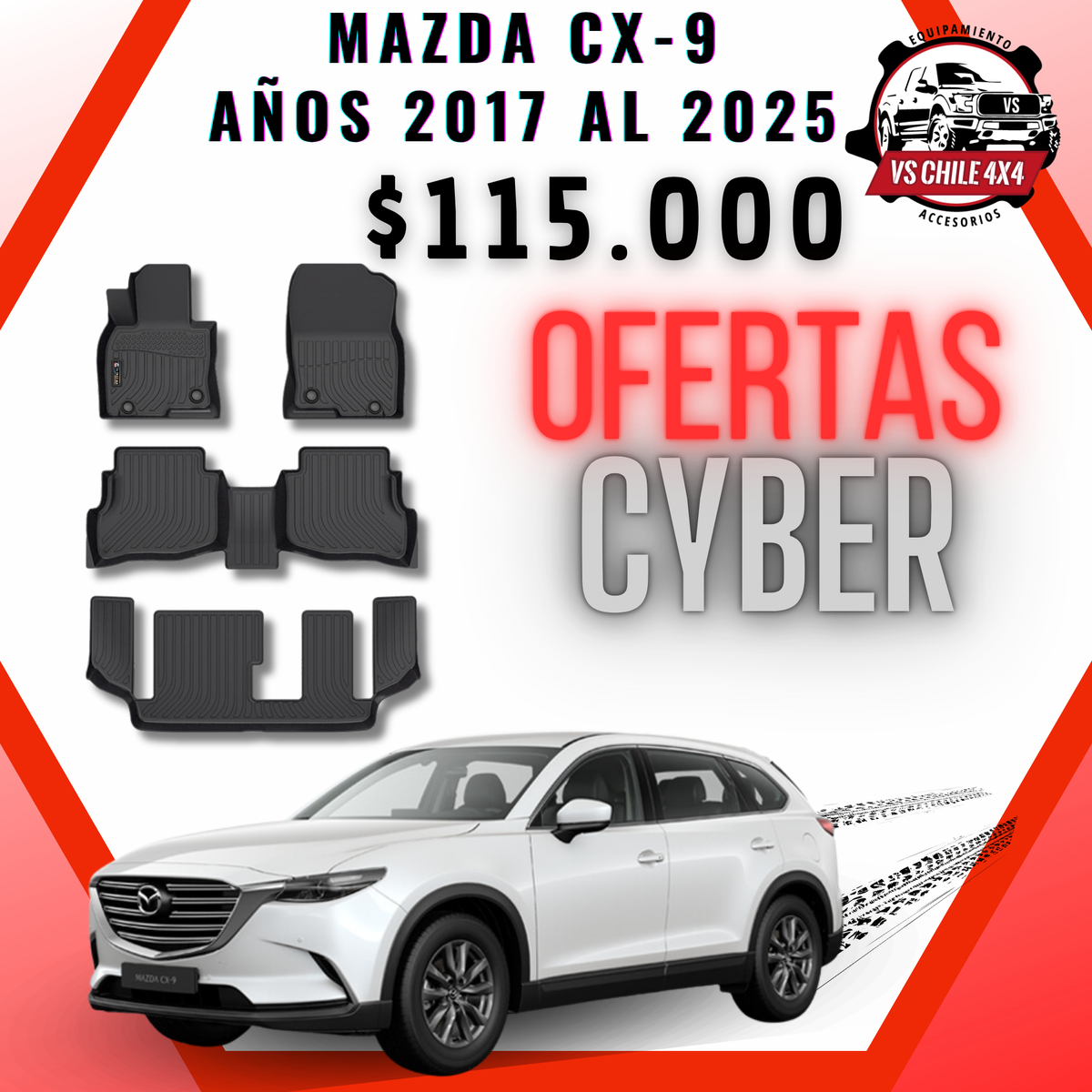 Pisos Calce Perfecto Mazda CX9 CX-9 2017 al 2025