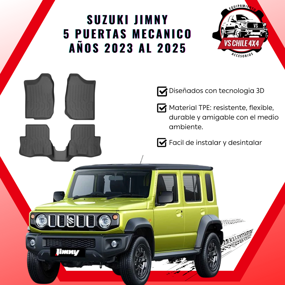 Pisos Calce Perfecto Suzuki Jimny Mecanico 5P 2023 al 2025