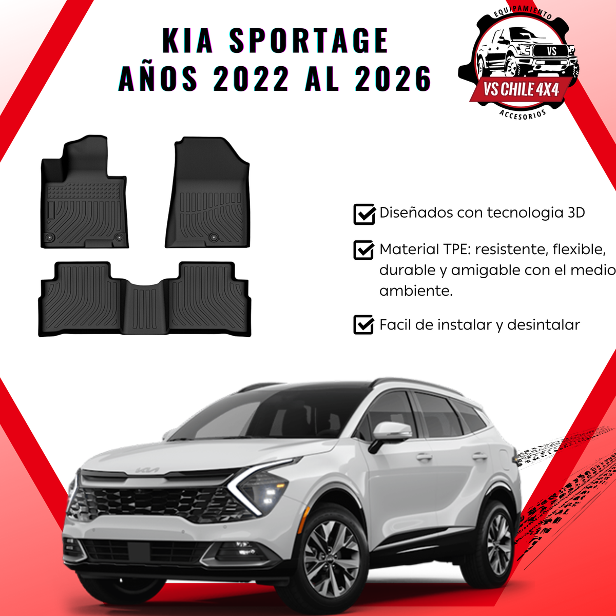 Pisos Calce Perfecto Kia Sportage (2022 - 2026)