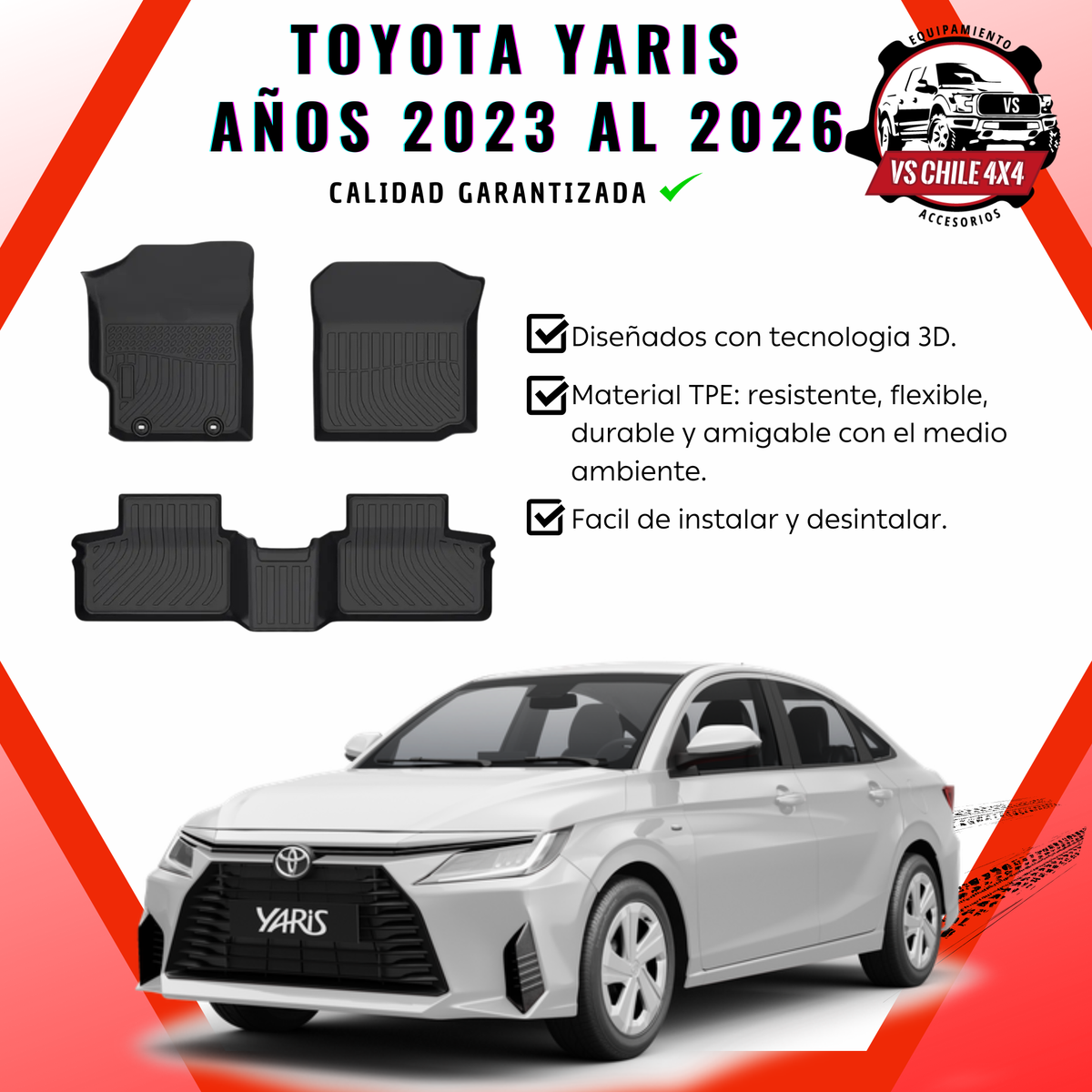 Pisos Calce Perfecto Toyota Yaris (2023 - 2026)