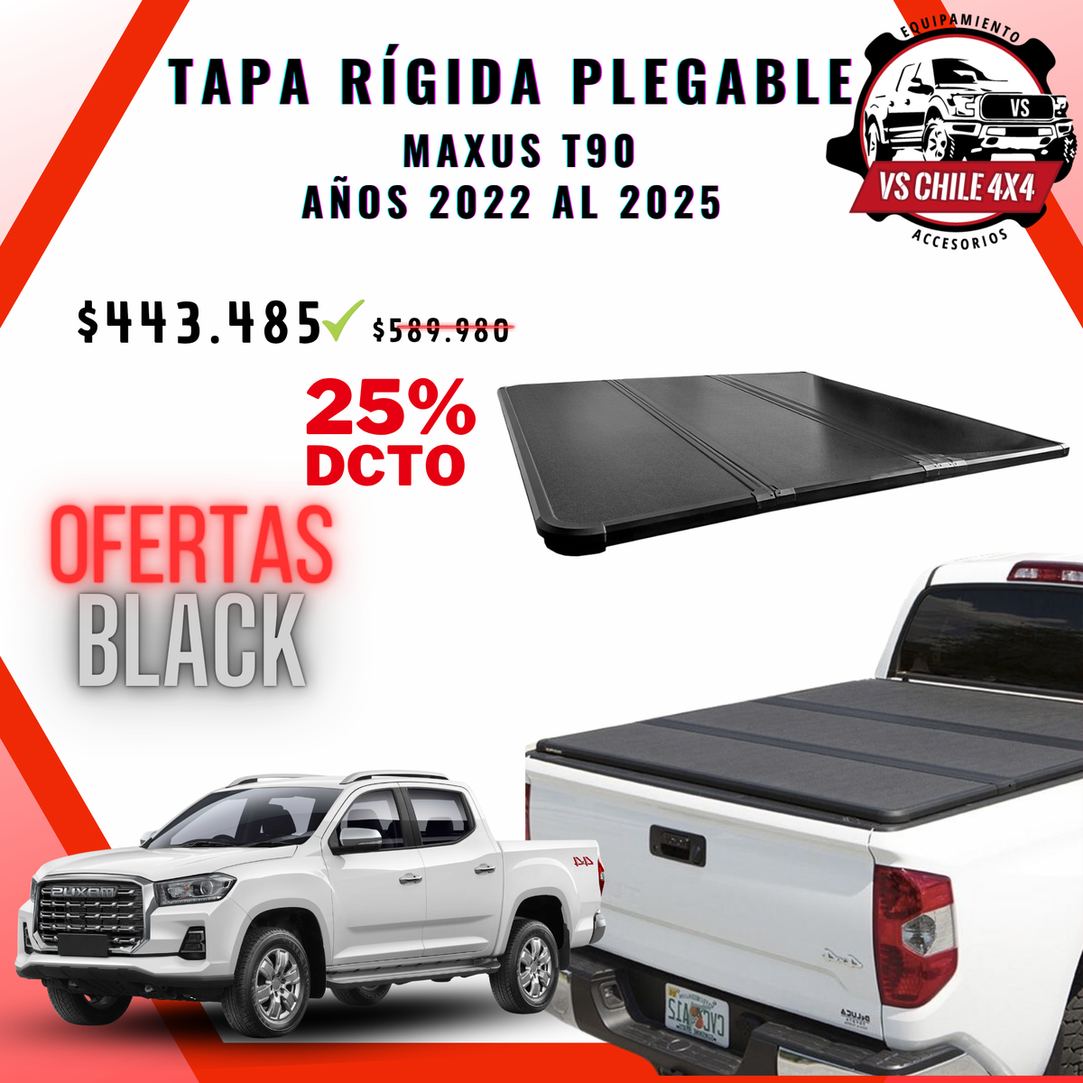 Tapa Plegable Rígida Maxus T90 2019 - 2025