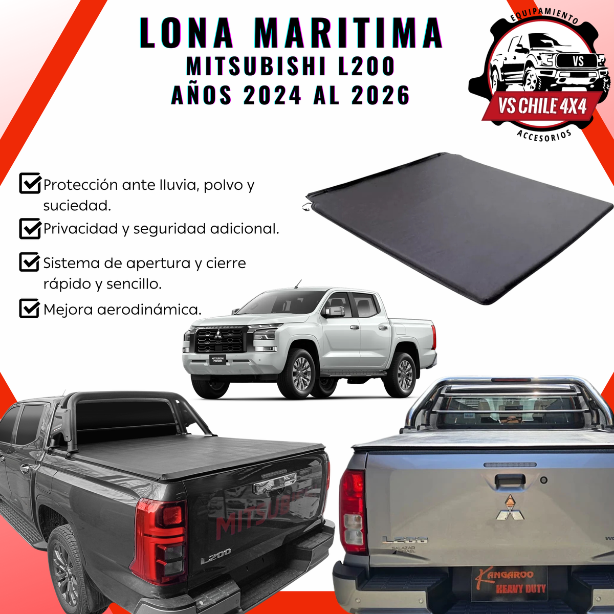 LONA MARÍTIMA PARA MITSUBISHI L200 (Años 2024 al 2026)