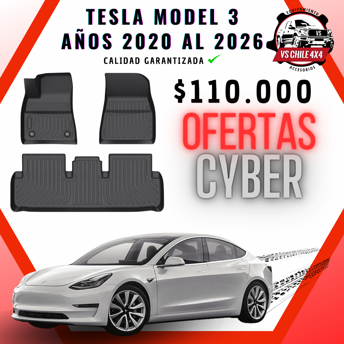 Pisos Calce Perfecto Tesla Model 3 (2020 - 2026)