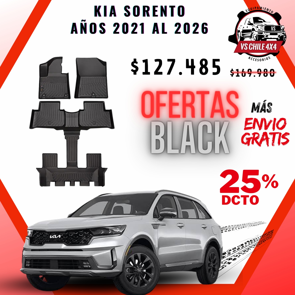 Pisos Calce Perfecto KIA Sorento 2021 al 2026