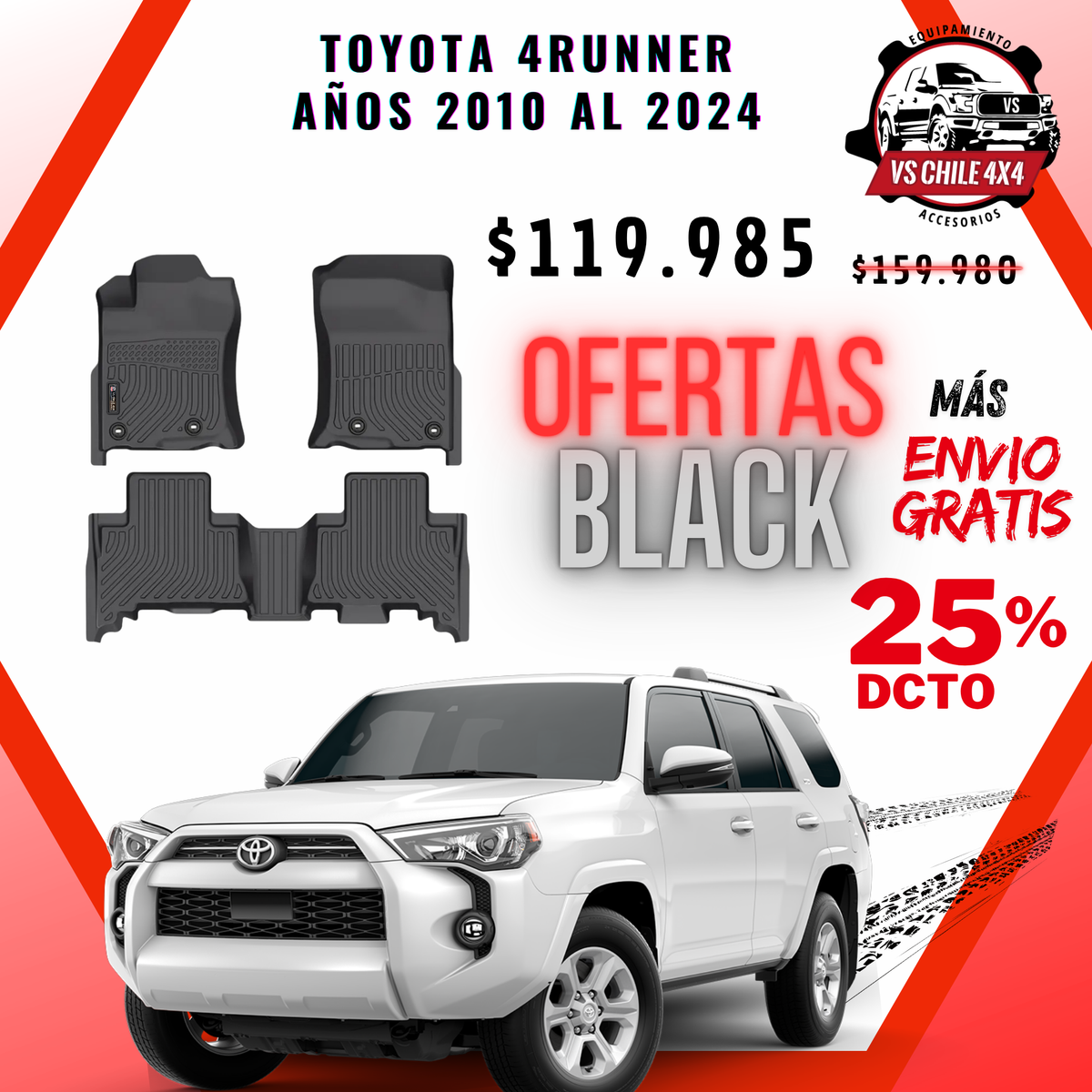 Pisos Calce Perfecto Toyota 4Runner 2010 al 2024