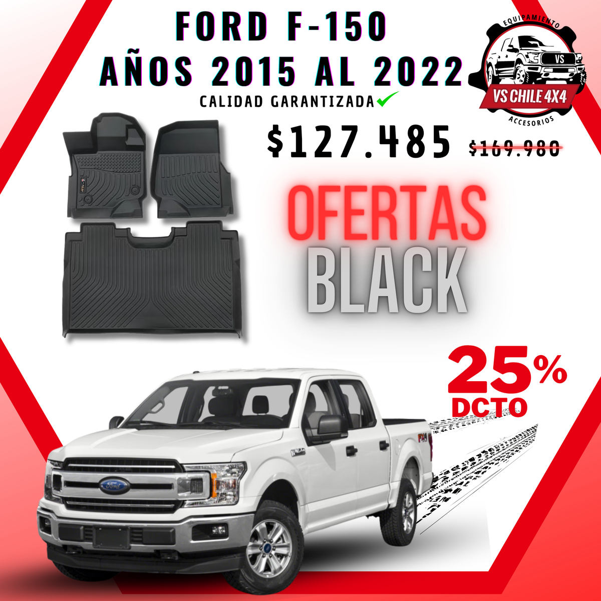 Pisos Calce Perfecto Ford F150 2015 - 2022