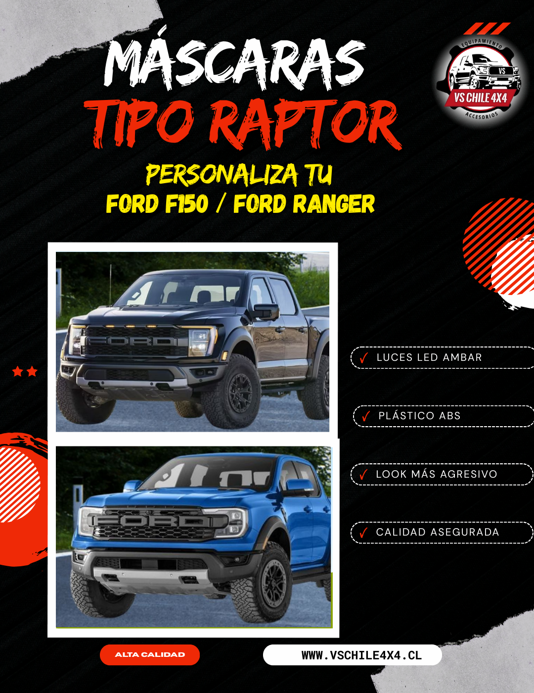 Mascaras Estilo Raptor Ford F150 / RANGER
