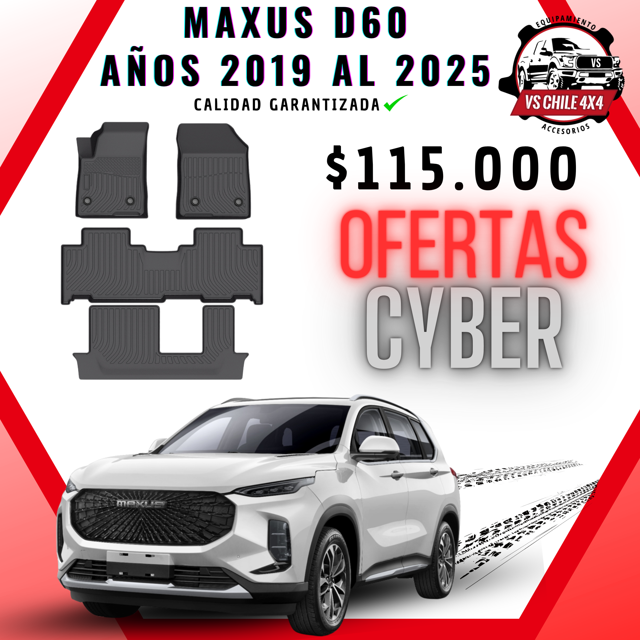 Pisos Calce Perfecto Maxus D60 SUV 3 Corridas (2019 - 2025)