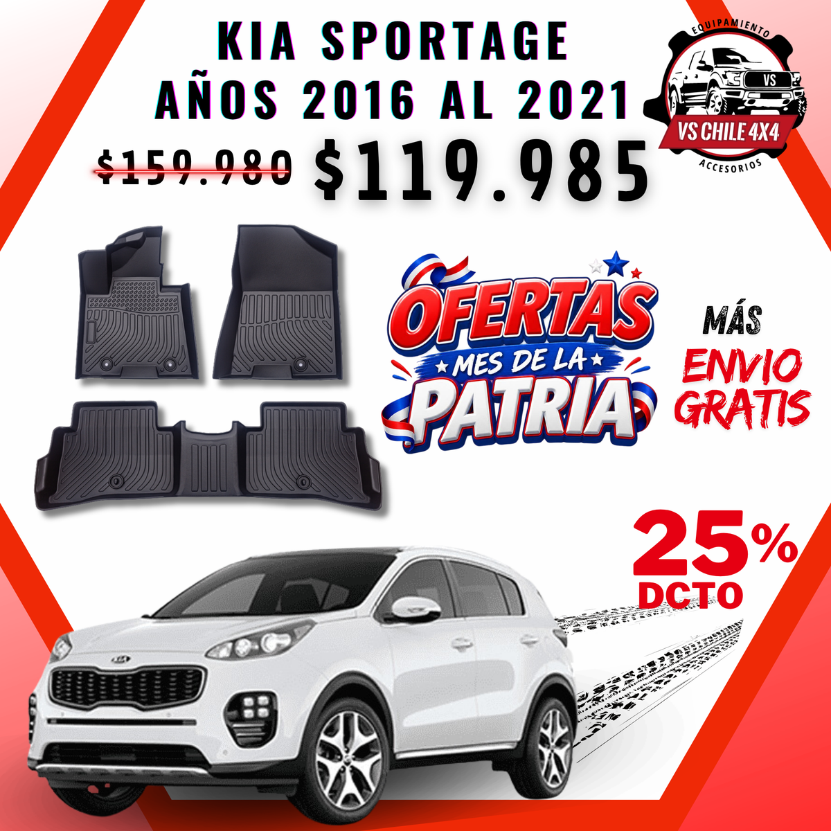Pisos Calce Perfecto Kia Sportage (2016 al 2021)