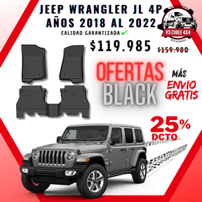 Pisos Calce Perfecto JEEP Wrangler JL años 2018 al 2022