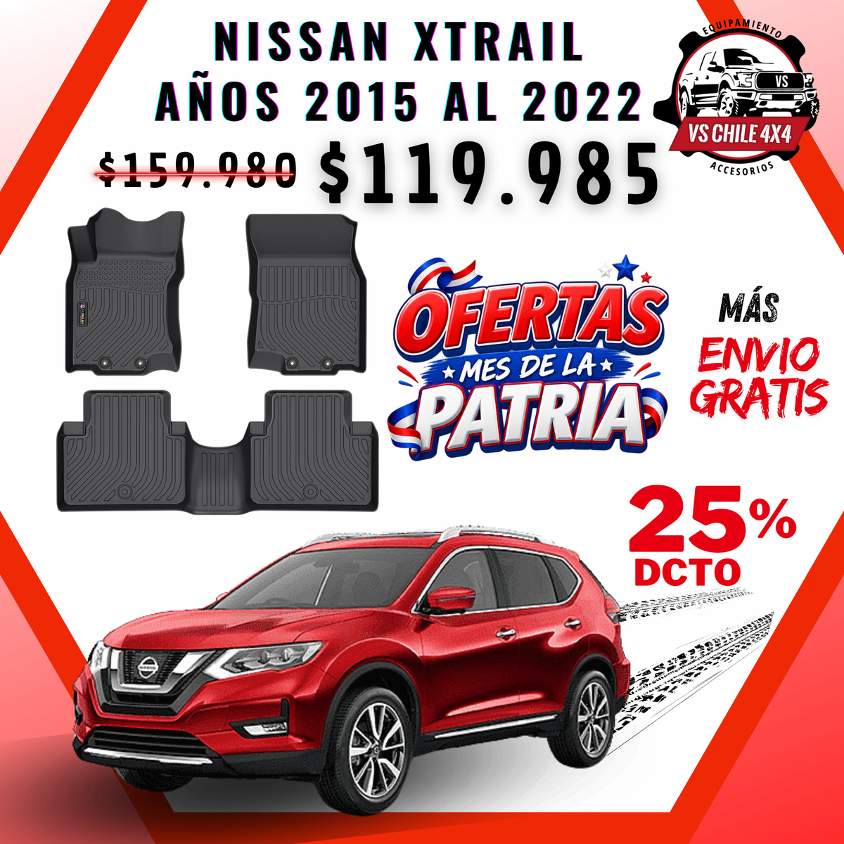 Pisos Calce Perfecto NISSAN XTRAIL X-TRAIL  años 2015 al 2022