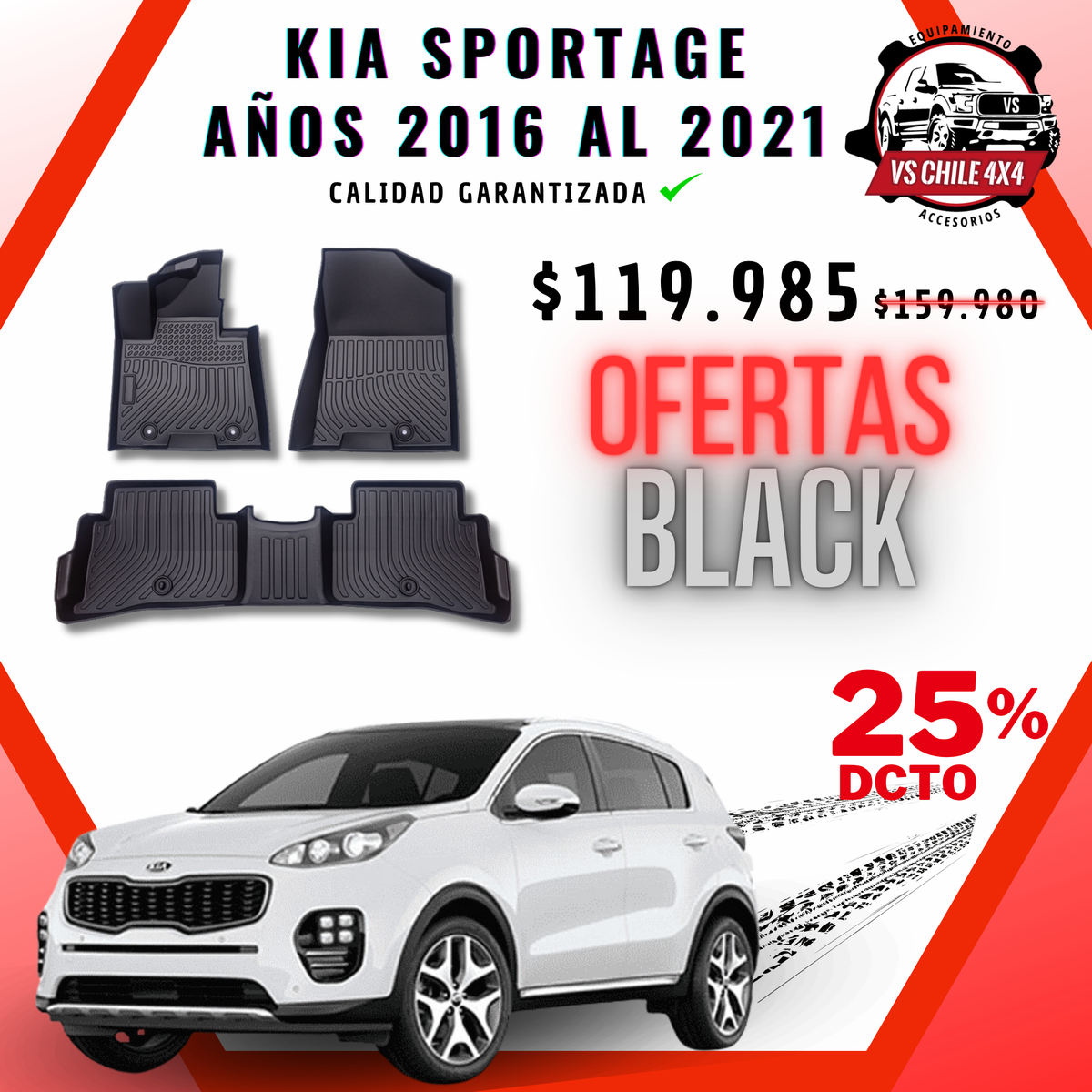 Pisos Calce Perfecto Kia Sportage (2016 al 2021)
