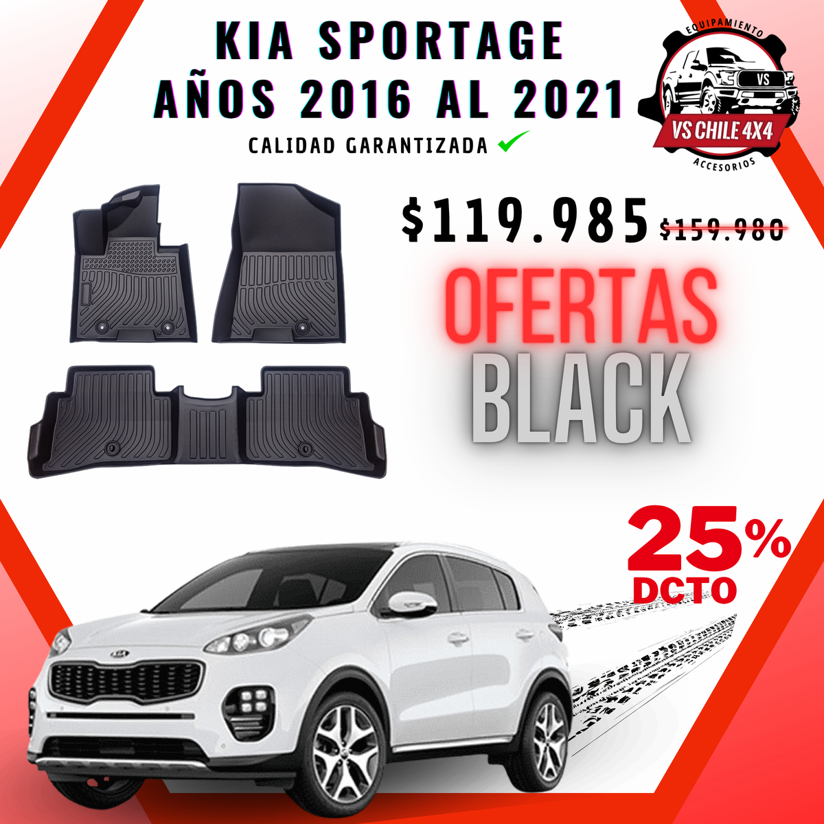 Pisos Calce Perfecto Kia Sportage (2016 al 2021)