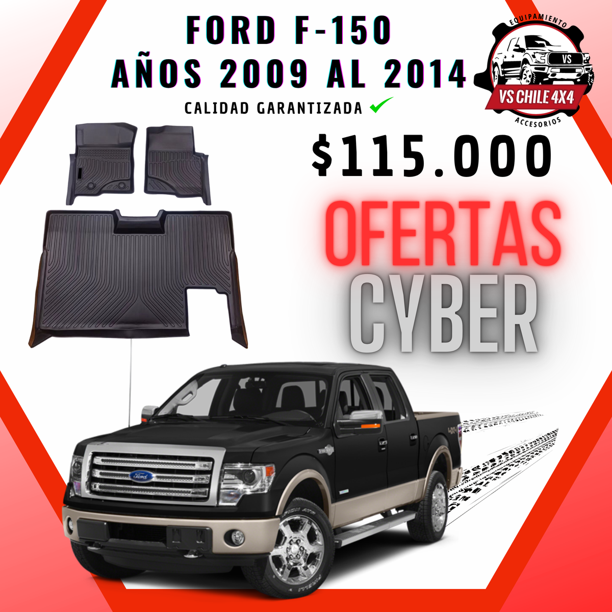 Pisos Calce Perfecto Ford F150 Doble Cabina (2009 - 2014)