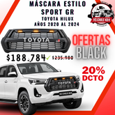 Máscara Estilo GR para Toyota Hilux 2020–2024 | Luces LED y Ajuste Preciso