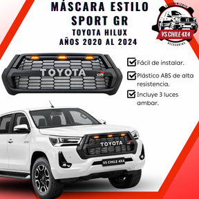 Máscara Estilo GR para Toyota Hilux 2020–2024 | Luces LED y Ajuste Preciso