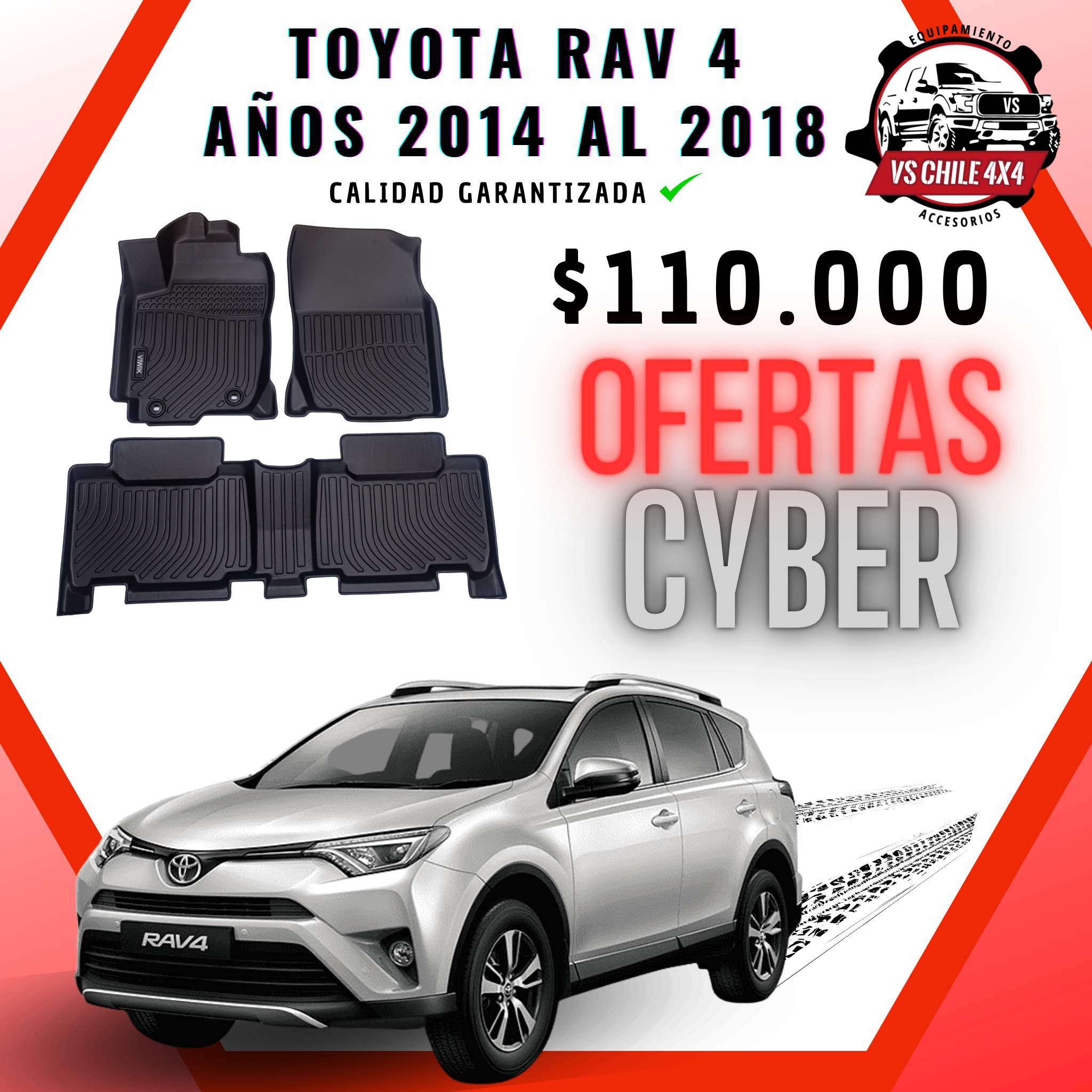 Pisos Calce Perfecto Toyota RAV4 RAV 4 años 2014 al 2018