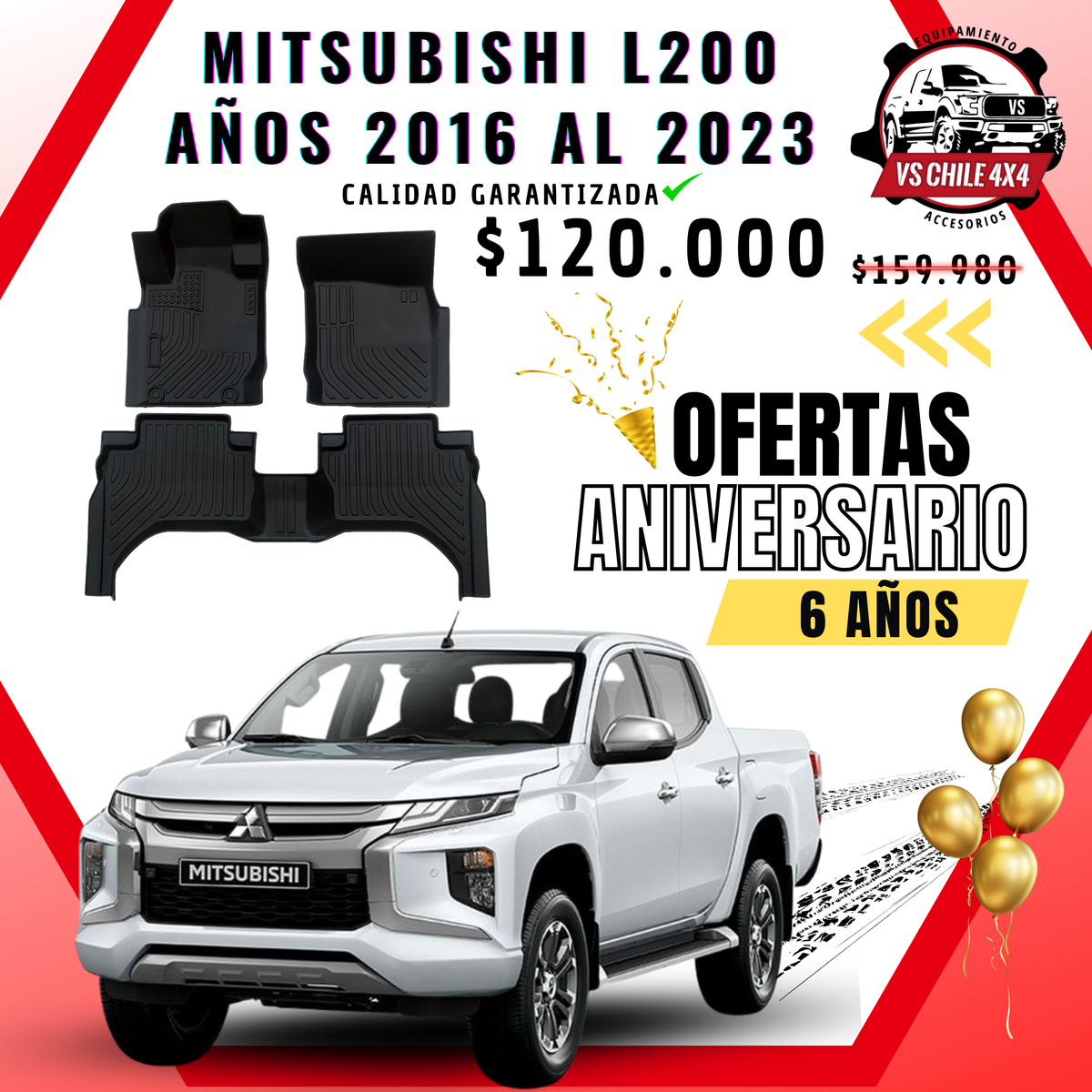 Pisos Calce Perfecto L200 WORK/TRITON / DAKAR años 2016 al 2023