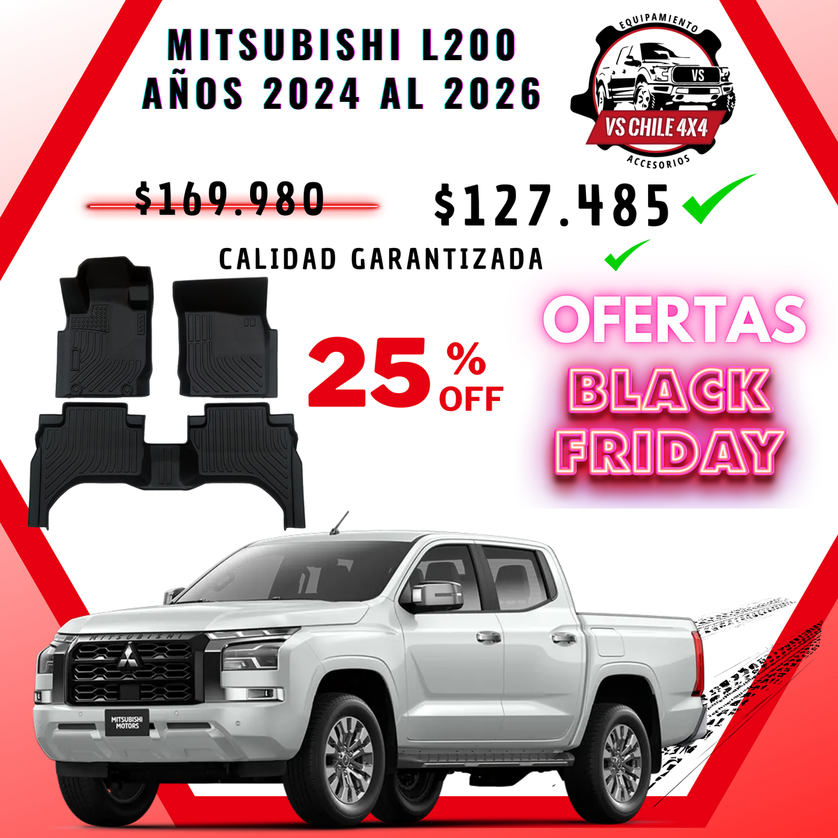 Pisos Calce Perfecto Mitsubishi L200 Doble Cabina (2024 - 2026)