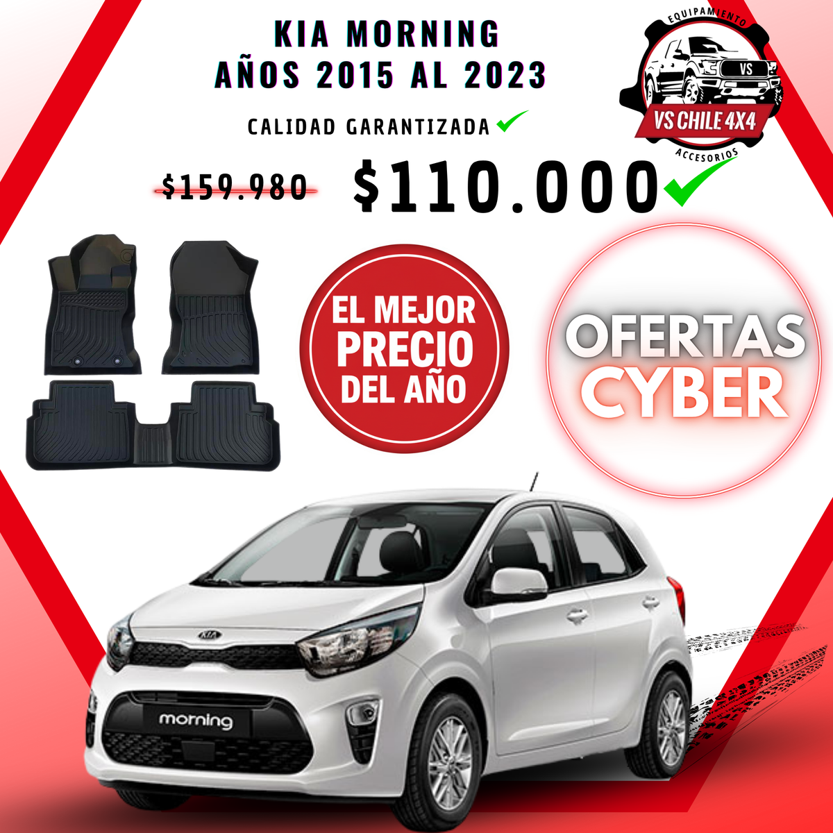 Pisos Calce Perfecto KIA Morning años 2015 al 2023