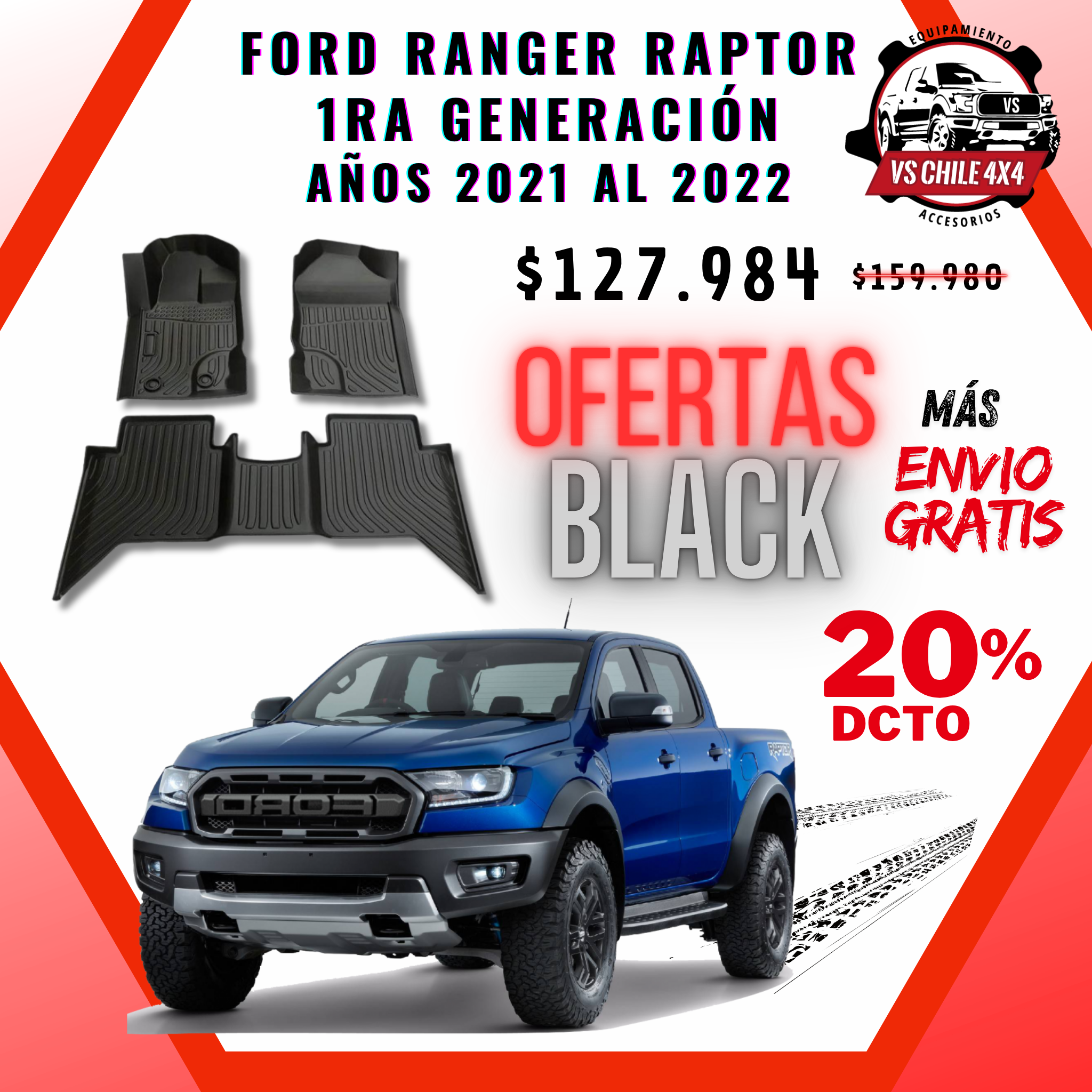 Pisos Calce Perfecto Ford Ranger Raptor 1ra Generacion