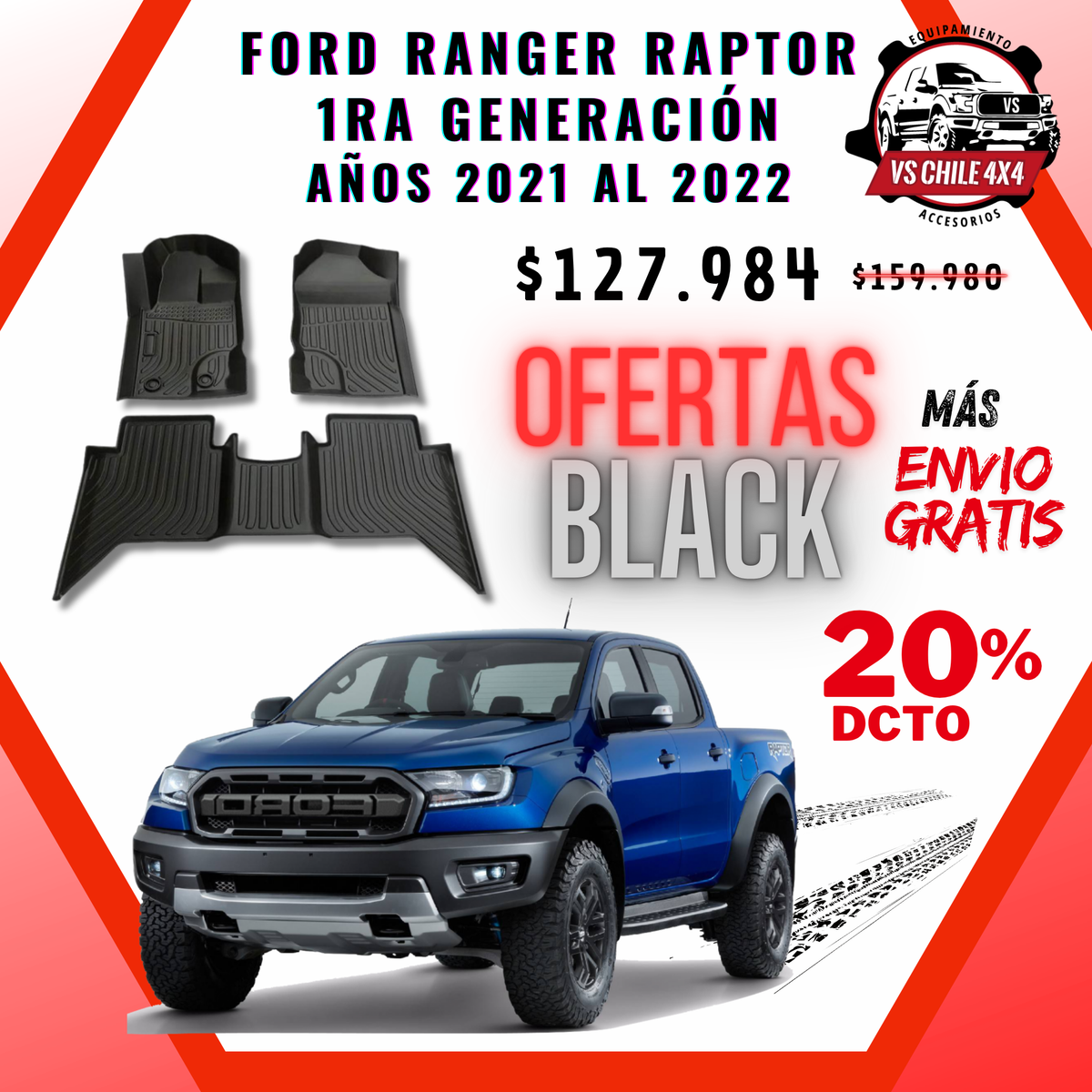 Pisos Calce Perfecto Ford Ranger Raptor 1ra Generacion