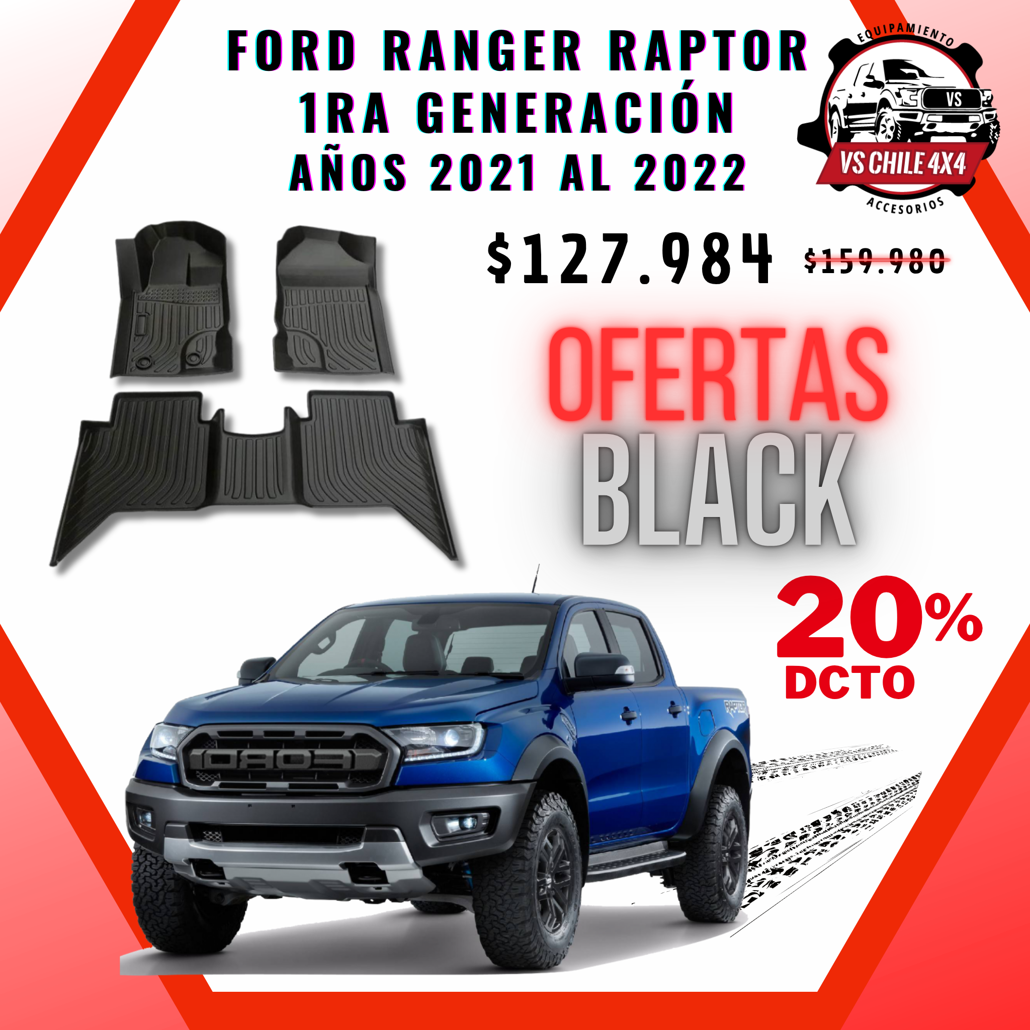 Pisos Calce Perfecto Ford Ranger Raptor 1ra Generacion