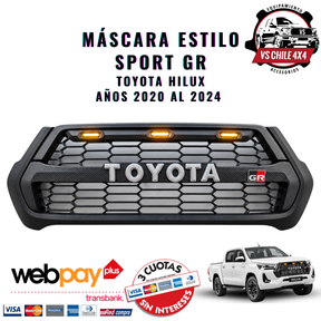 Máscara Estilo GR para Toyota Hilux 2020–2024 | Luces LED y Ajuste Preciso